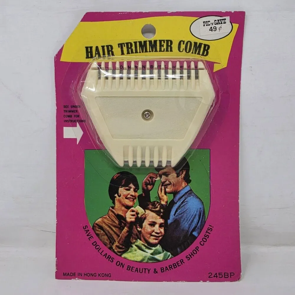 Vintage 70s Handheld Hair Trimmer Comb Cutter NEW NOS 245BP Made In Hong Kong